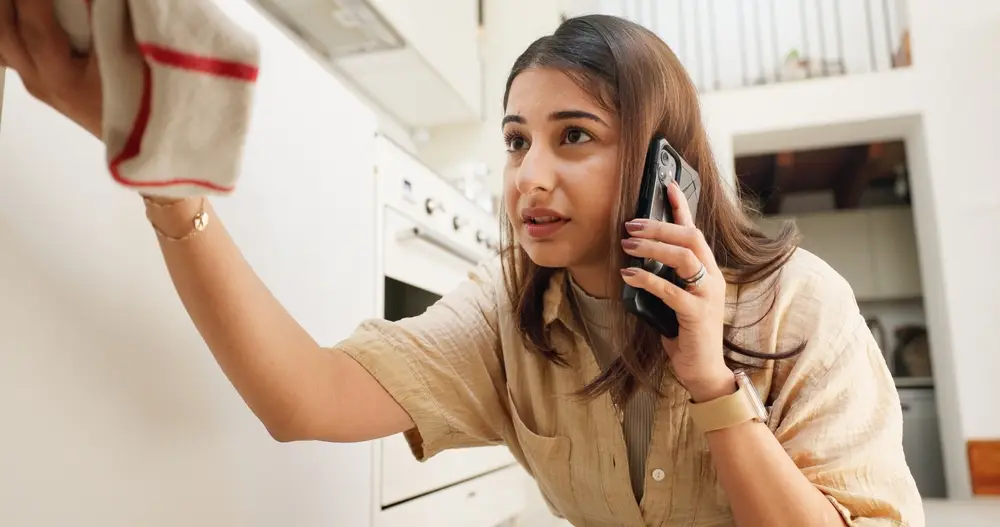 Femme fait appel au service Mertens Débouchage canalisation Mons